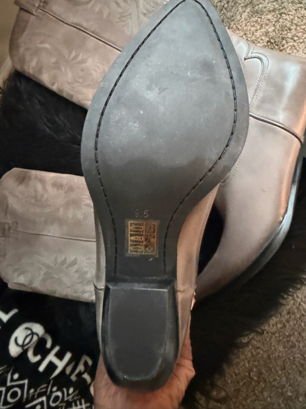 Jeffrey Campbell Over The Knee Western Riding Boots Grey Ruboff 🔥 No Box - Picture 3 of 6